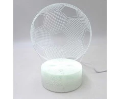 Evermore Enterprise Zhejiang Futbolo naktinė lempa – 3 spalvos, USB/AAA, puiki dovana vaikams