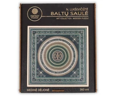 Fantasy Puzzles Medinė mandalos dėlionė „Baltų saulė“, 360 detalių