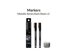 Gaahleri Metallic serijos žymekliai MS03 Dark Steel, 2 vnt.