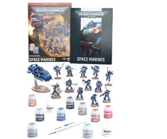 Games Workshop Warhammer 40,000 Space Marines startinis rinkinys su miniatiūromis ir dažais