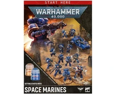 Games Workshop Warhammer 40,000 Space Marines startinis rinkinys su miniatiūromis ir dažais