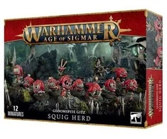 Games Workshop Warhammer Age of Sigmar: Gloomspite Gitz Squig Herd – 10+2 miniatiūrų rinkinys