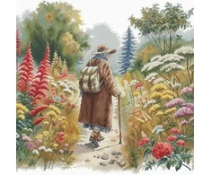 Gėlių takas kryželiu siuvinėjimo rinkinys AVA Stitch