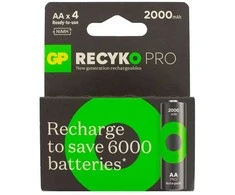 GP ReCyko Pro AA 2000mAh įkraunamos baterijos, rinkinys 4 vnt.