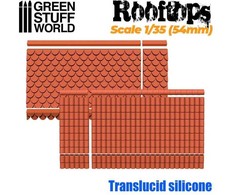 Green Stuff World Žalias Stuff World Žalias Stuff World silikoninės formos stogo čerpėms 1/35 (54 mm), 2 vnt.
