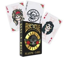 Guns N' Roses Bicycle žaidimo kortos – pokeriui ir kolekcionieriams