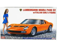 Hasegawa Lamborghini Miura P400 SV 1/24 su italų merginos figūrėle