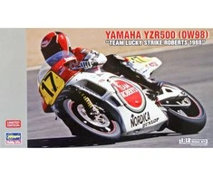 Hasegawa Yamaha YZR500 1/12 Lucky Strike Roberts 1988 moto modelis