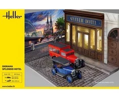 Heller Diorama Splendid Hotel su Citroen 5CV Trefle ir C4, 1/24