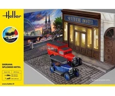 Heller Splendid Hotel diorama + Citroën 5CV &amp; C4, 1/24 dovanų rinkinys