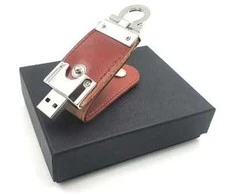 Hobilt 16 GB USB atmintinė dovanų dėžutėje, metalas ir oda, verslo dovana