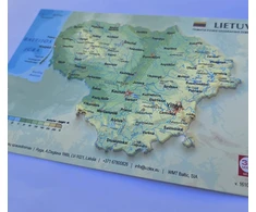 Hobilt 3D reljefinis atvirukas „Lietuva“ – iškilus žemėlapis, suvenyras 17x12 cm