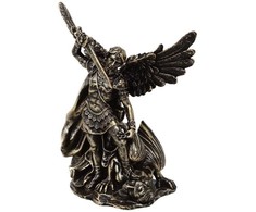 Hobilt Arkangelo Mykolo statulėlė kovoje su drakonu, polirezinas, 13,5 cm