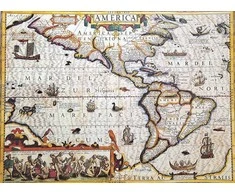 Hobilt Amerikos žemėlapis 1628 – J. Hondijaus istorinė reprodukcija, 37,5×50 cm