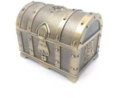 Hobilt Metalinė lobio dėžutė – sidabrinė su auksiniais akcentais, 7×5×5 cm