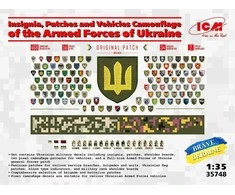 ICM 35748 Ukrainos kariuomenės ženklai, antsiuvai ir technikos kamufliažas 1/35
