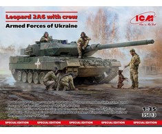 ICM Leopard 2A6 tankas Ukrainos kariuomenės 1/35 surenkamas modelis
