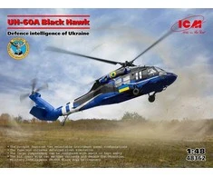 ICM UH-60A Juodas Hawk Ukrainos žvalgybos sraigtasparnis 1/48 plastikinis rinkinys