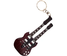 Indominiguitars Dvigubo grifo gitaros raktų pakabukas – įkvėptas Jimmy Page, Led Zeppelin
