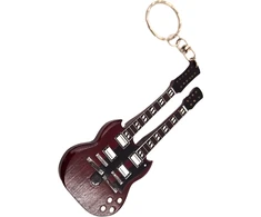 Indominiguitars Dvigubo grifo gitaros raktų pakabukas – įkvėptas Jimmy Page, Led Zeppelin