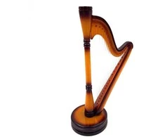 Indominiguitars Medinė mini arfos dekoracija 20x13 cm – dovana muzikos mylėtojui