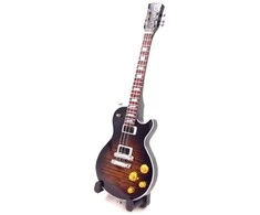 Indominiguitars Mini gitara 15 cm, rankų darbo mahagonas, Slash stiliaus – dekoras su stovu