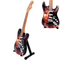 Indominiguitars Raudonmedžio mini gitara – Jimo Morrisono (The Doors) įkvėpta, su stovu