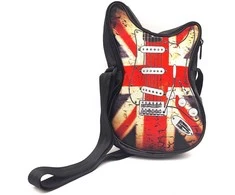 Indominiguitars Išskirtinė gitara formos petinė rankinė su britiška vėliava – muzikos gerbėjams
