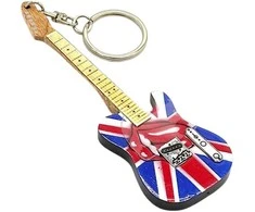 Indominiguitars The Rolling Stones gitaros formos raktų pakabukas iš mahagonio gerbėjams