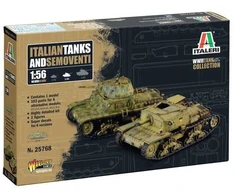 Italeri italų tankai Semoventi M13/40–M41 75/18, 1/56 modelių rinkinys