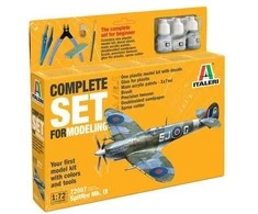 Italeri Spitfire Mk.IX dovanų rinkinys 1/72 su dažais ir klijais