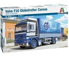 Italeri Volvo F16 Globetrotter tentinis sunkvežimis su keltuvu 1/24 rinkinys