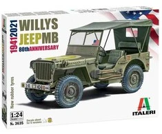 Italeri Willys Jeep MB 80-metis 1/24 plastikinis surenkamas rinkinys