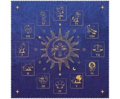 Aksominis violetinis zodiako kilimėlis taro kortoms 50x50 cm – Lo Scarabeo
