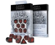 Dėlionė Game of Thrones Targaryen kauliukų rinkinys, juodi su raudona – Q-Workshop
