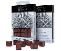 Q Workshop Sostų karai Targaryen D6 kauliukų rinkinys 10 vnt – Q‑Workshop