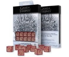 Sostų karai Lannister D6 kauliukai 10 vnt – Q-Workshop, raudoni, licencijuoti