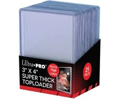 Ultra PRO 3x4 skaidrūs 75pt Toploader laikikliai kolekcinėms kortoms, 25 vnt
