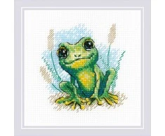 Riolis Kryželiu siuvinėjimo rinkinys „Maža varlė“ 15x15 cm SR2286