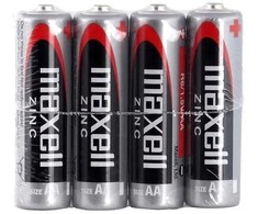 Maxell AA R6 cinko-anglies baterijos 1,5V laikrodžiams, 4 vnt.