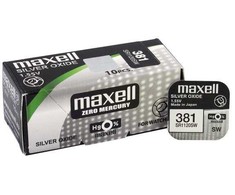 Maxell sidabro oksido laikrodžio baterijos 381, 10 vnt.