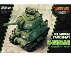 Meng Model Sherman M4A1 tankas World War Toons plastikinis surenkamas rinkinys