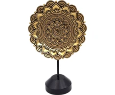 Mirtop Auksinė mandalos skulptūrėlė – elegantiška budistinė dekoracija, 28 cm