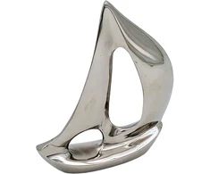 Mirtop Dekoratyvinis sidabrinis aliuminio jachtos modelis 12,5 cm, jūrinis dekoras