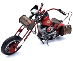 Mirtop Didelis metalinis „Chopper“ motociklo modelis – raudona interjero dekoracija, dovana motociklistui