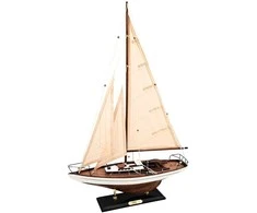 Mirtop Elegantiškas burlaivio modelis 66 cm – jachtos dekoracija namams