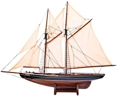 Mirtop Medinis burlaivio „Bluenose“ modelis 78 cm – jūrinių interjerų dekoras