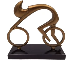 Mirtop Minimalistinė dviratininko figūrėlė – metalas, medinė bazė, dovanai