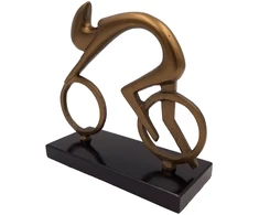 Mirtop Minimalistinė dviratininko figūrėlė – metalas, medinė bazė, dovanai