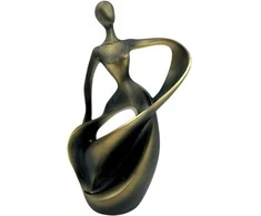 Mirtop Moderni abstrakti šokėjos statulėlė, antikinio aukso, 24 cm